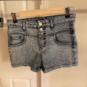 Acid wash shorts